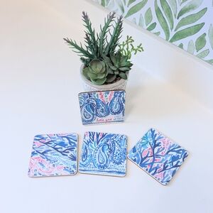 Set Of 4 Lilly Pulitzer Handmade Coasters